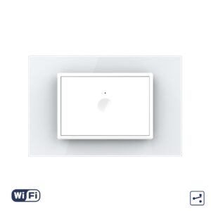 Intrerupator Simplu Cap Scara / Cruce Wi-Fi cu Touch LIVOLO cu Rama din Sticla, standard italian – Serie Noua