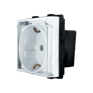 Modul Priza Simpla cu Capac Fara Rama Din Sticla LUXION