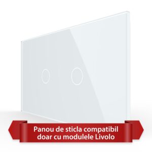 Panou Intrerupator Simplu + Simplu cu Touch LIVOLO din Sticla, Standard Italian – 4M