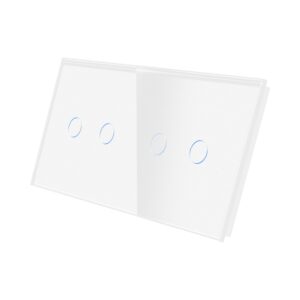 Panou Intrerupator Dublu + Dublu cu Touch Din Sticla LUXION