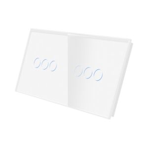 Panou Intrerupator Triplu + Triplu cu Touch Din Sticla LUXION