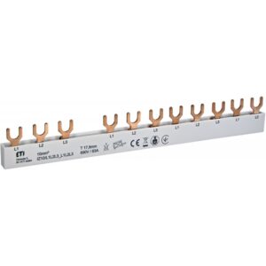 Busbar tripolar 12M 63A tip furca 10mmp IZ10/L1L2L3_L1L2L3 Eti 002921277
