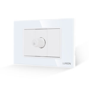 Comutator Pentru Ventilator 1M si 2 Taste False LUXION cu Rama din Sticla, Standard Italian, 3M