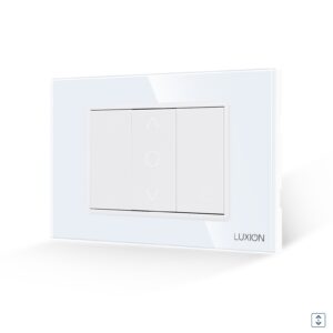 Intrerupator Jaluzele Mecanic 1M si 2 Taste False LUXION cu Rama din Sticla, Standard Italian, 3M