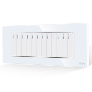 Intrerupator Mecanic 12 Posturi LUXION cu Rama din Sticla, Standard Italian, 6M