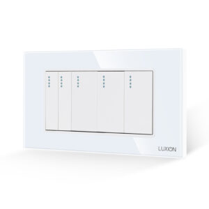 Intrerupator Mecanic 5 Posturi LUXION cu Rama din Sticla, Standard Italian, 4M