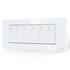 Intrerupator Mecanic 6 Posturi LUXION cu Rama din Sticla, Standard Italian, 6M