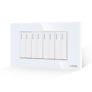 Intrerupator Mecanic 8 Posturi LUXION cu Rama din Sticla, Standard Italian, 4M