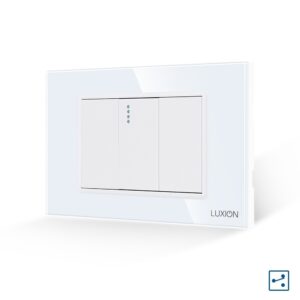 Intrerupator Simplu Cap Scara Mecanic 1M si 2 Taste False LUXION cu Rama din Sticla, Standard Italian, 3M