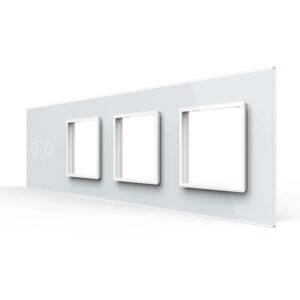 Panou Intrerupator Dublu + 3 Prize LIVOLO din Sticla, Standard German