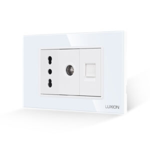 Priza Ingusta + TV + Internet cu Rama din Sticla LUXION, Standard Italian, 3M