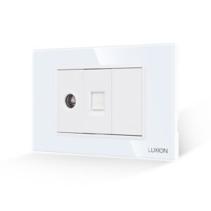 Priza TV + Internet cu Rama din Sticla LUXION, Standard Italian, 3M