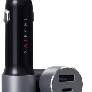 Incarcator auto Satechi ST-TCPDCCM, 72W, 1x UBS, 1x USB-C PD, Space Grey