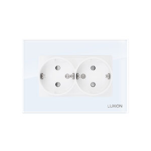 Priza Dubla cu Rama din Sticla LUXION Pentru Doza Simpla