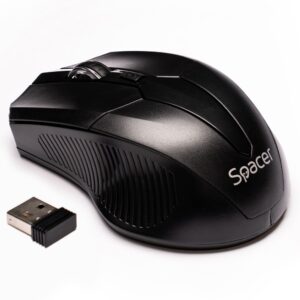 MOUSE WIRELESS SPACER  2.4GHz., 4D, 800/1200/1600dpi, black (SPMO-W02