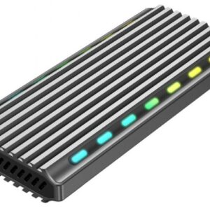 RACK extern GEMBIRD, pt. SSD, M.2, M.2 S-ATA NGFF si M.2 PCIe NVME, interfata PC USB 3.1, RGB LED backlight, aluminiu, argintiu, "EE2280-U3C-03" (timbru verde 0.8 lei)