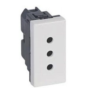 Priza 1 modul standard italian Legrand Mosaic 077510, alb