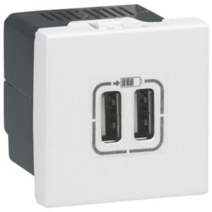 Piza incarcator 2USB 1500 BLANC 5V, 2.4 A Legrand Mosaic 077594