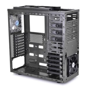 CARCASA DEEPCOOL ATX Mid-Tower., 1* 120mm  LED fan & 2* 120mm fan (incluse), side window, fan controller, front audio & 2x USB 3.0, 2x USB 2.0, steel gray 'LANDKING v2'