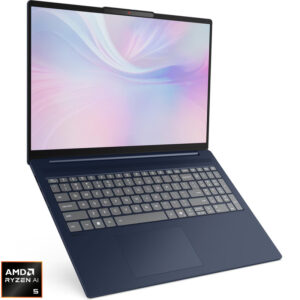 Laptop Lenovo 16'' IdeaPad Slim 5 16AKP10, 2.8K OLED 120Hz, Procesor AMD Ryzen™ AI 5 340 (16M Cache, up to 4.80 GHz), 16GB DDR5, 1TB SSD, AMD Radeon 840M, No OS, Cosmic Blue