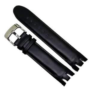 Curea 21mm pentru ceas Swatch din piele naturala Neagra - 21mm - C3123