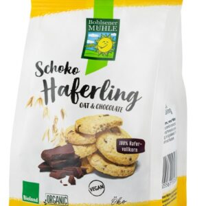 Haferling biscuiti bio crocanti din ovaz cu bucatele de ciocolata, 125g Bohlsener Muhle