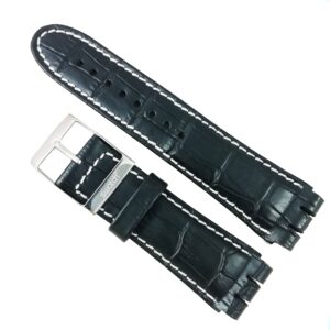 Curea Ceas Swatch Piele Naturală Neagra 23mm WZ3179