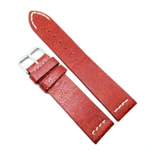 Curea Ceas „Crimson Heritage” – Piele Naturală Roșu Vintage (18mm, 20mm, 22mm)