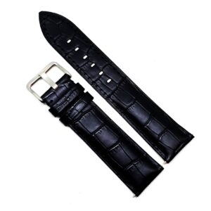 Curea Ceas „Absolute Black” – Piele Naturală de Vițel (18mm - 24mm)