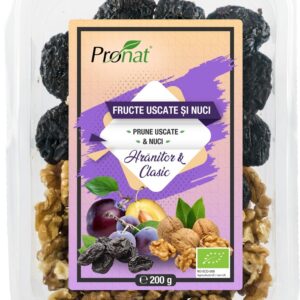 Mix bio de prune uscate si nuci hranitor si clasic 200g Pronat