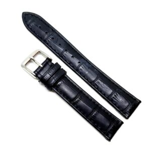 Curea Ceas „Essential Black” 9C1-B – Piele Naturală, Cusătură Neagră (18mm - 24mm)