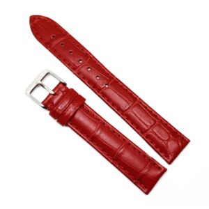 Curea Ceas „Racing Red” 9C1-R – Piele Naturală cu Cusătură Albă (18mm - 24mm)