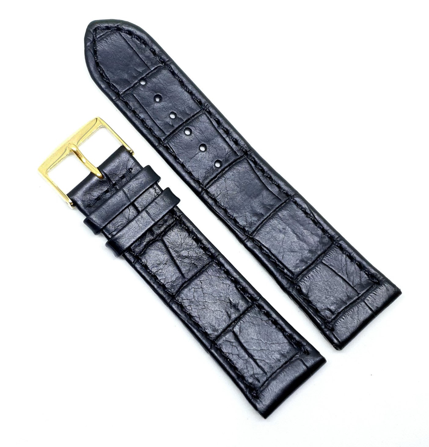 Curea Ceas „Fleurus Classic” – Piele Veritabilă de Vițel, Negru (14mm - 24mm)