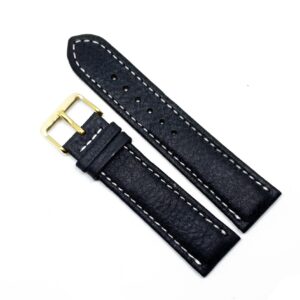 Curea Ceas „Fleurus Paris” – Piele Veritabilă de Vițel, Negru Clasic (18mm - 24mm)