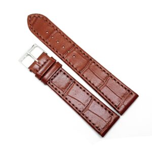 Curea Ceas „Fleurus Heritage” – Piele Veritabilă de Vițel, Maro Deschis cu Cataramă Aurie (16mm - 20mm)