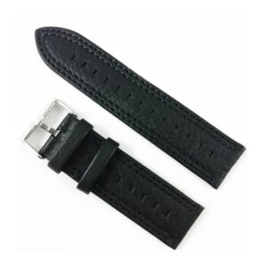 Curea Ceas Piele Naturala Neagra 20mm, 22mm, 24mm -  Cusatura Dubla - WZ2155