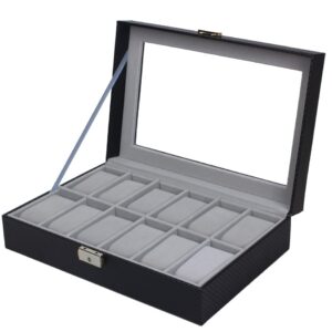 Caseta pentru 12 ceasuri Black Carbon - WZ3448