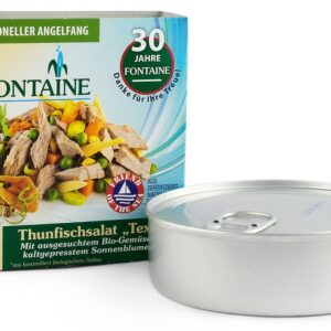 Salata de ton Texas cu legume bio si ulei de floarea soarelui presat la rece, 200g Fontaine