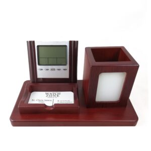 Set de birou - Ceas Electronic, Suport Stilou si Portvizit