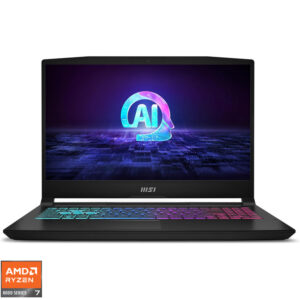 Laptop MSI Gaming 15.6'' Katana A15 AI B8VE, FHD 144Hz, Procesor AMD Ryzen™ 7 8845HS (16M Cache, up to 5.1 GHz), 16GB DDR5, 512GB SSD, GeForce RTX 4050 6GB, Free DOS, Black