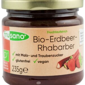 Gem bio de capsuni si rubarba, 235g Frusano