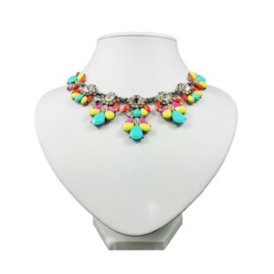 Bust expunere bijuterii lat - piele ecologica alba