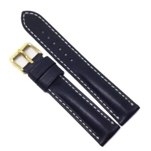 Curea de ceas Fleurus - Piele Vitel - Bleumarin, cusatura Alba - 18mm - 1EY14D01