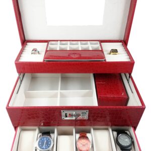 Caseta Pentru Bijuterii Rosie / Neagra - Grande Casablanca WZ683