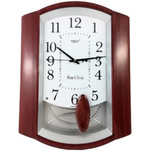 Ceas muzical de perete cu pendulă RIKON 12051 R. Brown Off White
