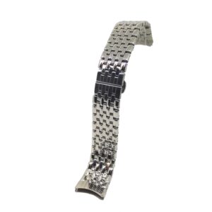 Bratara de Ceas Argintie din Otel Inoxidabil - Capete Curbate - 20mm - WZ3787