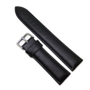 Curea de ceas - Piele Naturala - Antialergica - Neagra - 12mm, 14mm, 16mm, 20mm, 22mm, 24mm  - WZ3799