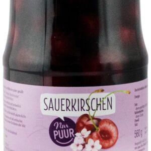 Compot bio de visine, 560g / 280g Nur Puur