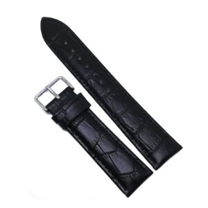 Curea de ceas Piele Naturala Neagra Antialergica Imprimeu Crocodil 18mm 20mm 22mm 24mm  WZ3883