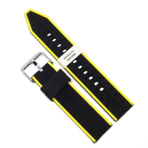 Curea de ceas Morellato - Sesia Technogoma Silicone - Negru cu Galben - 22mm - A01X4985187897CR